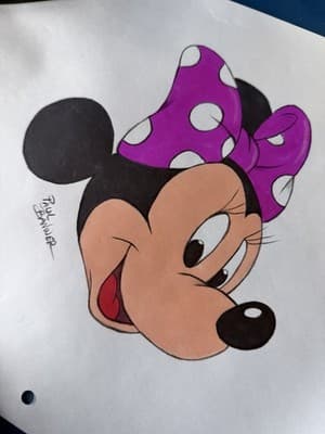 Paul Banwer Minnie Mouse Original Art Drawing Signed Disney Character - Thumbnail 4