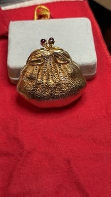 Judith Leiber Pill Trinket box Strawberry Fruit Swarovski Crystal Gold Vintage - Thumbnail 7
