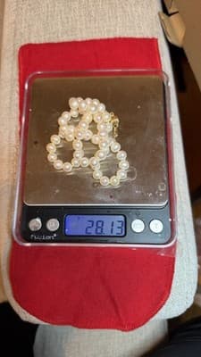 Genuine Pearl Necklace 61 Pearls 14K Gold Clasp 18” White Pearls - Thumbnail 16