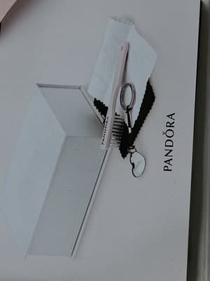 Pandora Jewelry Cleaning Brush Keychain Heart Charm Box Set - Thumbnail 5