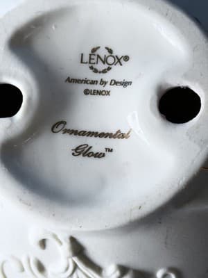 Lenox Ornamental Glow White Embossed Vase Candle Holder - Thumbnail 2