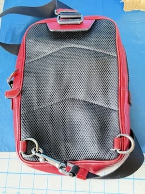 Coach Signature Red Leather Trim Crossbody Messenger Bag - Thumbnail 6
