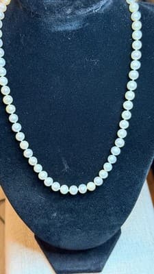Genuine Pearl Necklace 61 Pearls 14K Gold Clasp 18” White Pearls - Thumbnail 5