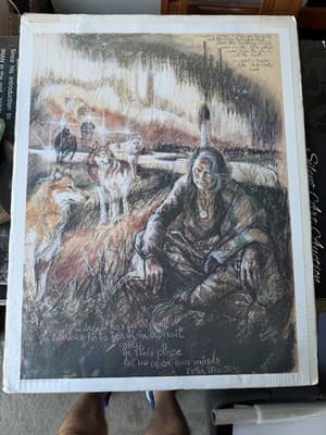 Michele Gauthier “Star Wolves” Native American Art 260/500 Signed COA