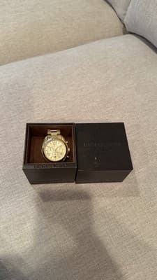 Michael Kors MK5605 Gold Chronograph Watch Roman Dial w/ Box Needs Battery