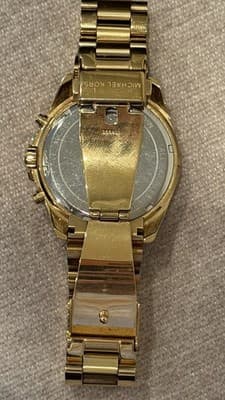 Michael Kors MK5605 Gold Chronograph Watch Roman Dial w/ Box Needs Battery - Thumbnail 6