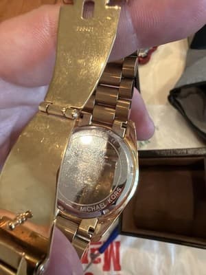 Michael Kors MK5605 Gold Chronograph Watch Roman Dial w/ Box Needs Battery - Thumbnail 16
