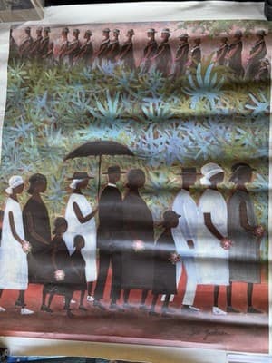 Ida Jackson Procession African American Art Certified Lithograph Canvas - Thumbnail 2
