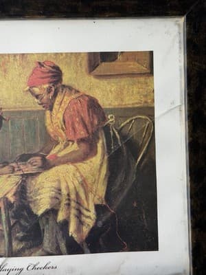 Harry Herman Roseland “Playing Checkers” Vintage Framed Print - Thumbnail 4