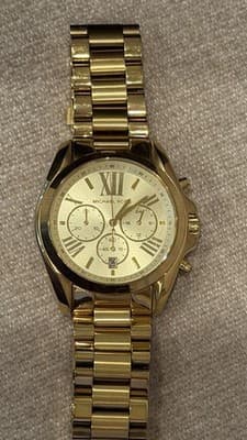 Michael Kors MK5605 Gold Chronograph Watch Roman Dial w/ Box Needs Battery - Thumbnail 5