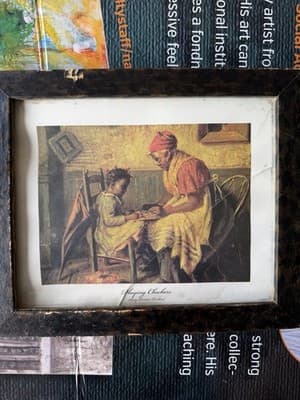 Harry Herman Roseland “Playing Checkers” Vintage Framed Print