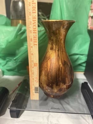 Handcrafted Ceramic Vase Brown Glaze Decorative Pottery Home Decor - Thumbnail 2