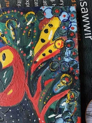 Dada Alumidé Original Abstract Bird Painting Signed 2018 - Thumbnail 6
