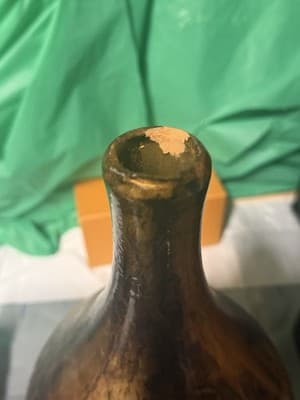 Vintage Gold Glazed Ceramic Vase | Art Pottery | Mid Century Style | Chip - Thumbnail 5