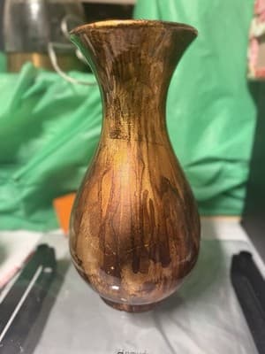 Handcrafted Ceramic Vase Brown Glaze Decorative Pottery Home Decor