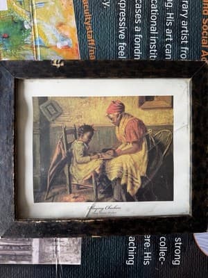 Harry Herman Roseland “Playing Checkers” Vintage Framed Print - Thumbnail 2