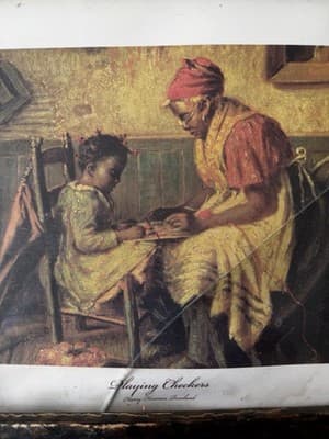 Harry Herman Roseland “Playing Checkers” Vintage Framed Print - Thumbnail 3