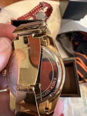 Michael Kors MK5605 Gold Chronograph Watch Roman Dial w/ Box Needs Battery - Thumbnail 15