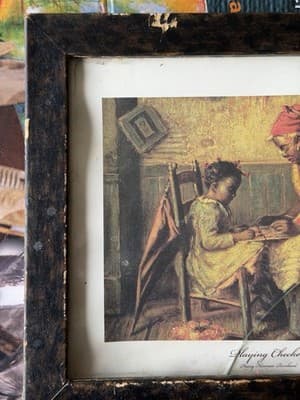 Harry Herman Roseland “Playing Checkers” Vintage Framed Print - Thumbnail 5