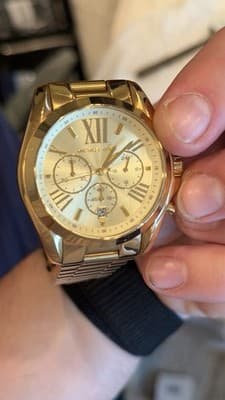 Michael Kors MK5605 Gold Chronograph Watch Roman Dial w/ Box Needs Battery - Thumbnail 13