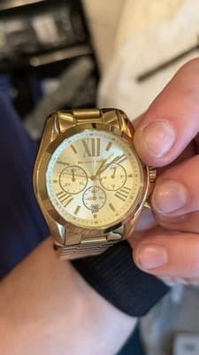 Michael Kors MK5605 Gold Chronograph Watch Roman Dial w/ Box Needs Battery - Thumbnail 12