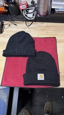 Carhartt Beanie + The Beard Struggle Knit Hat Black Lot of 2 Winter