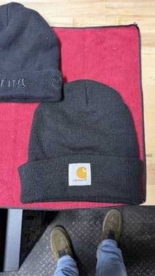 Carhartt Beanie + The Beard Struggle Knit Hat Black Lot of 2 Winter - Thumbnail 2