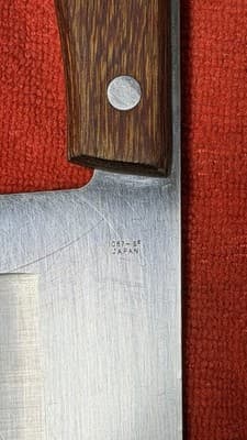 Vintage Japan Chef Knife 1087-6F Precision Hollow Ground 8” - Thumbnail 9