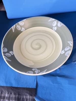 Villa Toscana Italy Hand Painted 8 Pc Pasta Bowl Set Olive Green Ceramic - Thumbnail 9