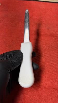 Sanitized Mundial Brazil NSF Oyster Shucker Knife White Handle - Thumbnail 5