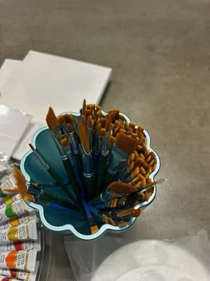 Huge Acrylic Paint Art Craft Bundle Canvas Brushes Palettes Stencil Supplies Lot - Thumbnail 11