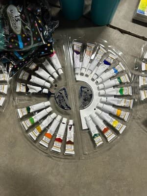 Huge Acrylic Paint Art Craft Bundle Canvas Brushes Palettes Stencil Supplies Lot - Thumbnail 3