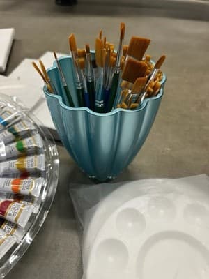 Huge Acrylic Paint Art Craft Bundle Canvas Brushes Palettes Stencil Supplies Lot - Thumbnail 10