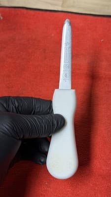 Sanitized Mundial Brazil NSF Oyster Shucker Knife White Handle - Thumbnail 6