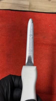 Sanitized Mundial Brazil NSF Oyster Shucker Knife White Handle - Thumbnail 3