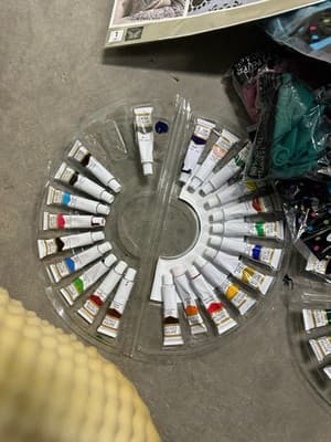 Huge Acrylic Paint Art Craft Bundle Canvas Brushes Palettes Stencil Supplies Lot - Thumbnail 2