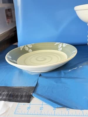 Villa Toscana Italy Hand Painted 8 Pc Pasta Bowl Set Olive Green Ceramic - Thumbnail 10