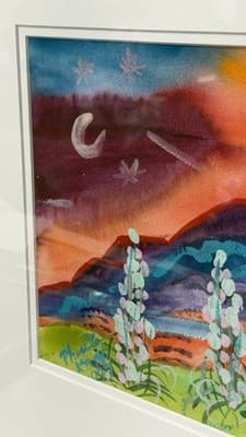 Phyllis Kapp 1997 Signed Framed Southwest Landscape Print Wall Art - Thumbnail 6