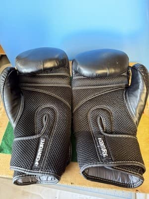 12oz Boxing Gloves Black Sparring Training Pair - Thumbnail 3