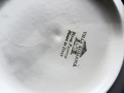 Villa Toscana Italy Hand Painted 8 Pc Pasta Bowl Set Olive Green Ceramic - Thumbnail 8