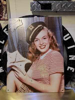 Metal Sign, Bernard of Hollywood, “Marilyn Monroe”, 16 inches by 11 inches