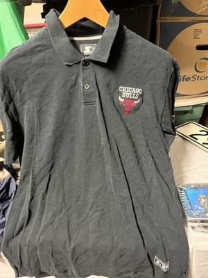 Vintage Starter Chicago Bulls Polo Shirt Mens Size Large