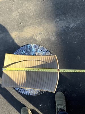 Ceramic Decorative Plate Curved Rectangular Ribbed Design ~12” x 6” Home Decor - Thumbnail 3