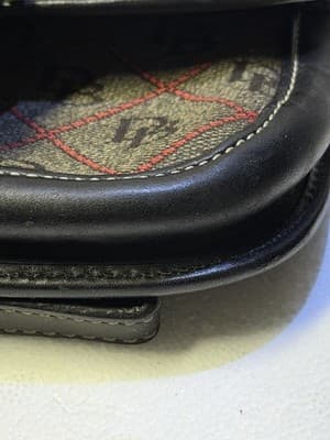 Dooney & bourke black canvas & leather D&B Logo Monogram lock pouch wallet - Thumbnail 5