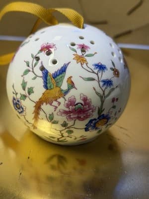 Vintage Hammersley Fine Bone China Pomander Hanging Ornament Made in England - Thumbnail 3