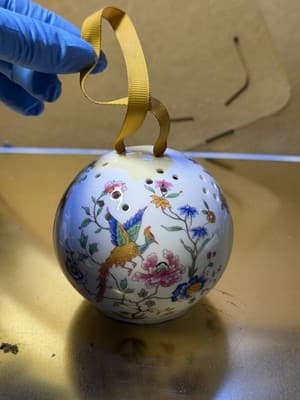 Vintage Hammersley Fine Bone China Pomander Hanging Ornament Made in England - Thumbnail 2