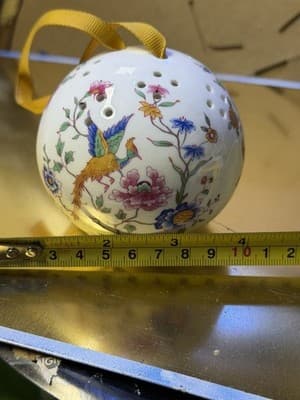 Vintage Hammersley Fine Bone China Pomander Hanging Ornament Made in England - Thumbnail 5