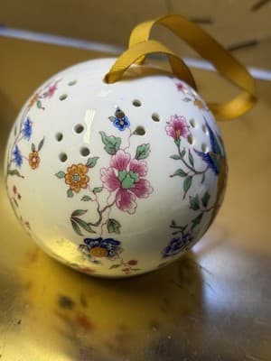 Vintage Hammersley Fine Bone China Pomander Hanging Ornament Made in England - Thumbnail 6