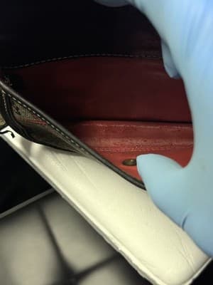Dooney & bourke black canvas & leather D&B Logo Monogram lock pouch wallet - Thumbnail 4