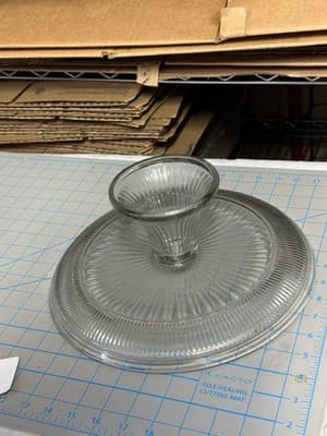 Vintage Clear Glass Pedestal Cake Stand Dessert Serving Plate 12” - Thumbnail 4